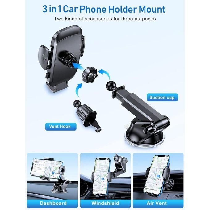 Black 3-in-1 Vehicle Phone Holder in kumasi