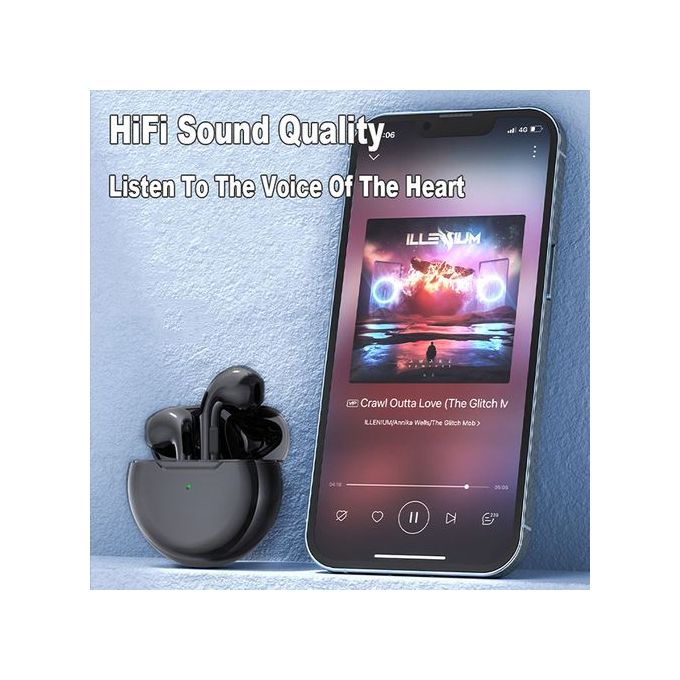 Wireless Bluetooth Earbuds with Touch Control and Built-in Microphone