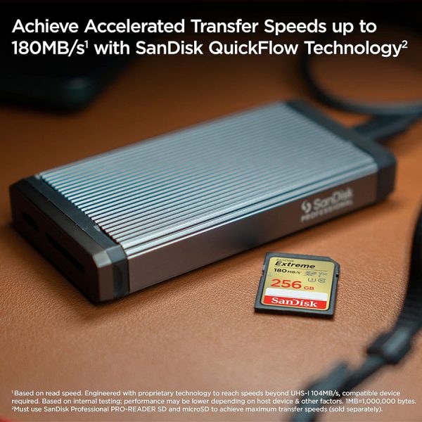 SanDisk Extreme 256GB SDXC UHS-I Card with 180MB/s Speed