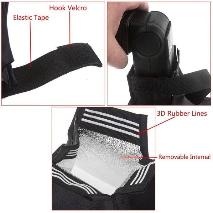 Universal Black Softbox Diffuser for Camera Flash