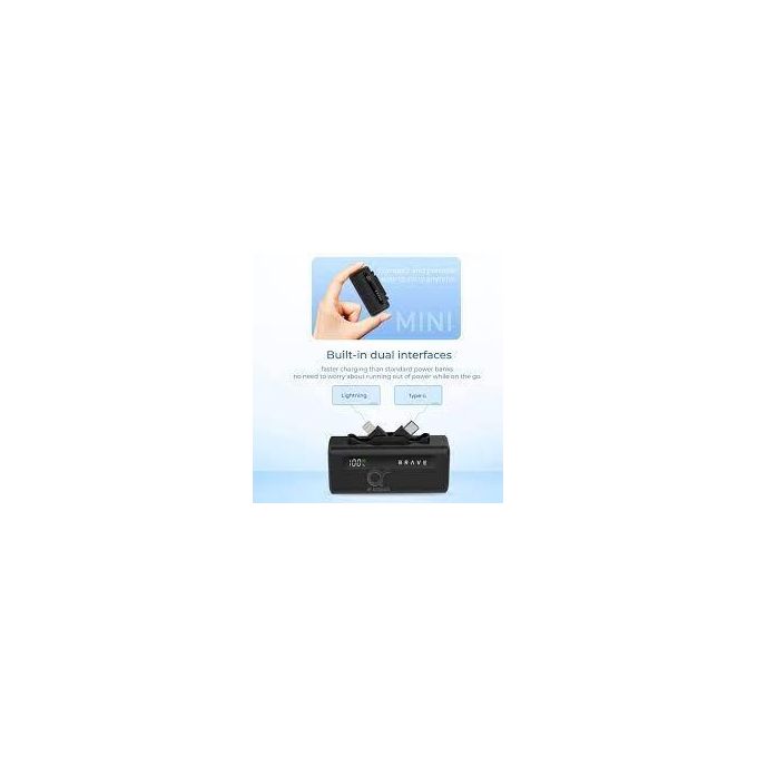 Brave Pocket Pro 5000mAh Compact Power Bank BP-22BK-Black