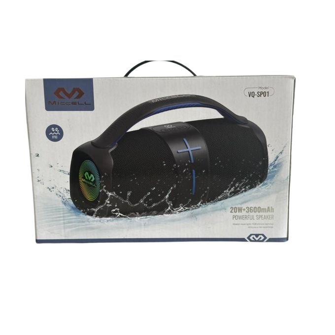 buyMiccell – High-Performance Portable Speaker – 20W – 3600mAh – VQ – SP01 S2502 – Black in kumasi