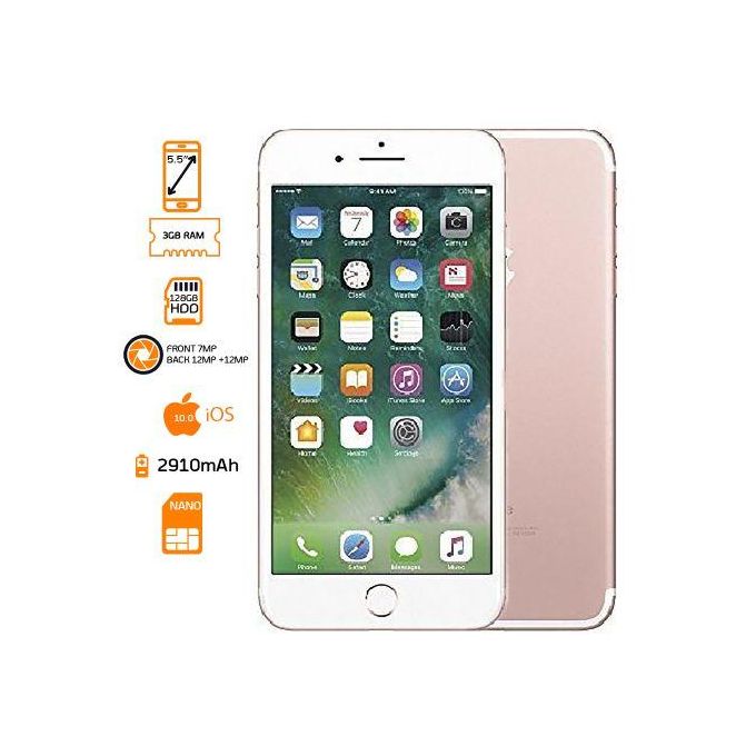 Apple iPhone 7 Plus - 128GB Storage - 3GB RAM - 12MP Rear Camera / 7MP Front Camera - Rose Gold