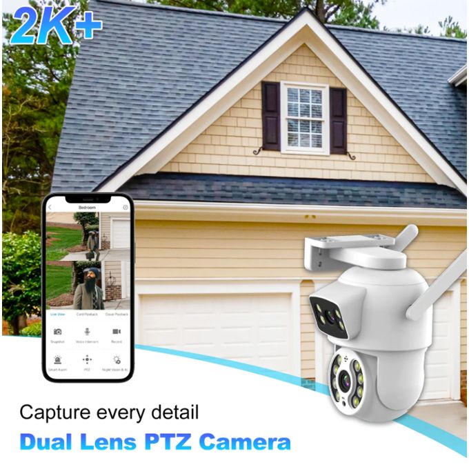 WiFi Security Camera with Dual Lens and PTZ Functionality