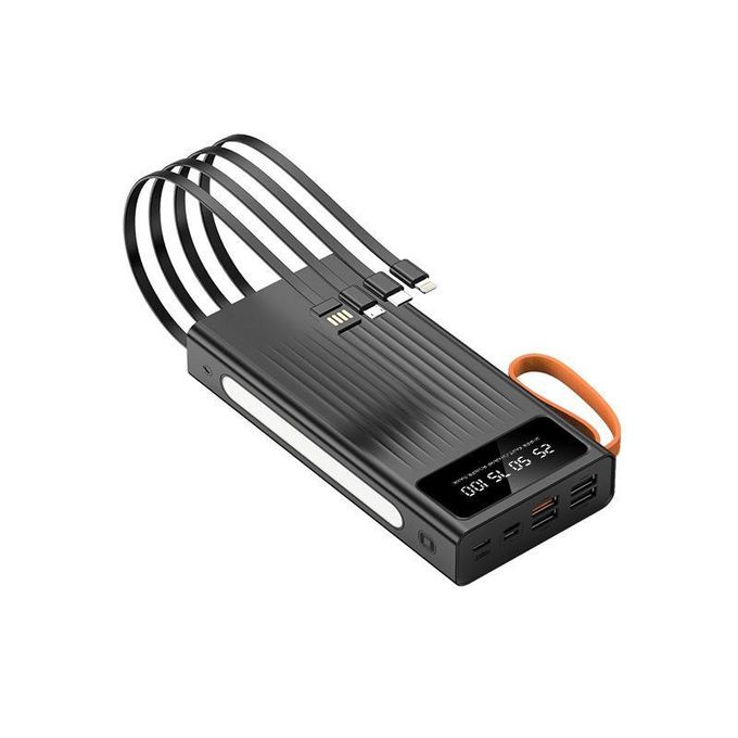 Ranvic 30000mAh Fast Charging Power Bank with LED Flashlight and Integrated 4 Cables for Quick Charging of 6 Devices – Ideal for Travel and Emergency Use — product view 3
