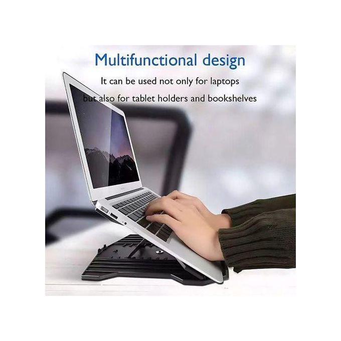 Black Laptop Stand with Mobile Phone Holder