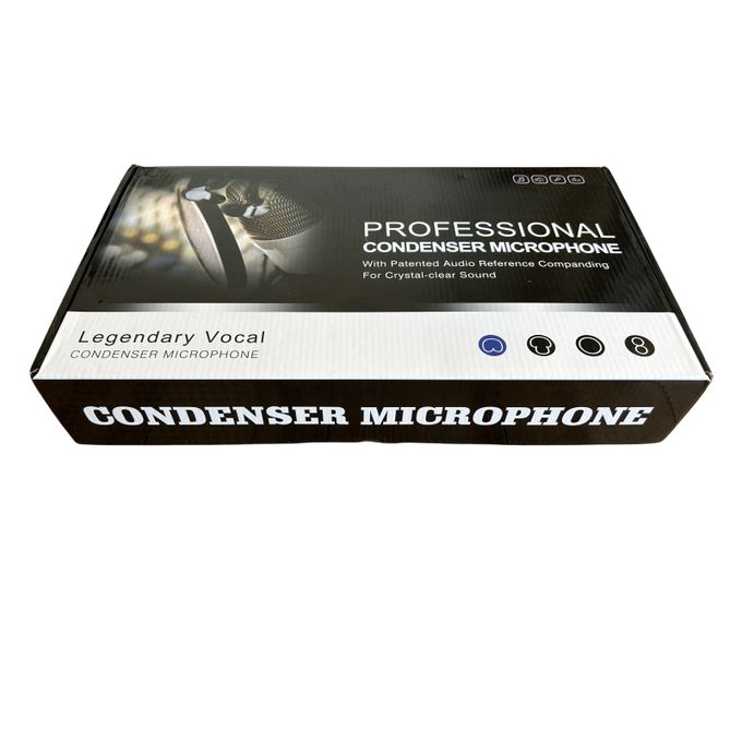 Genetic Professional Black Condenser Microphone with V8 Sound Card