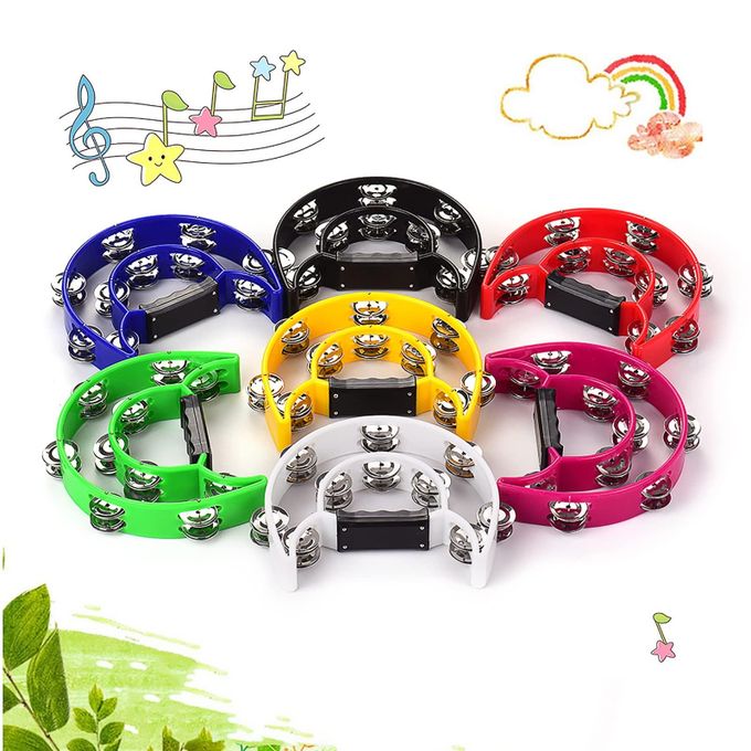 Multicolor Double Row Tambourine Set – 2 Pack