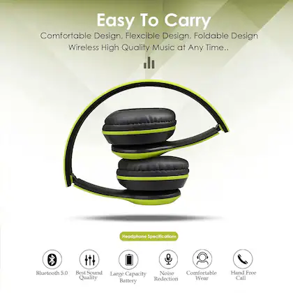 Buy G2L HIGH QUALITY Bluetooth Wireless Headphone with HD Sound Bass GREEN On the Ear Bluetooth Headset (Green, On the Ear) in Kumasi a