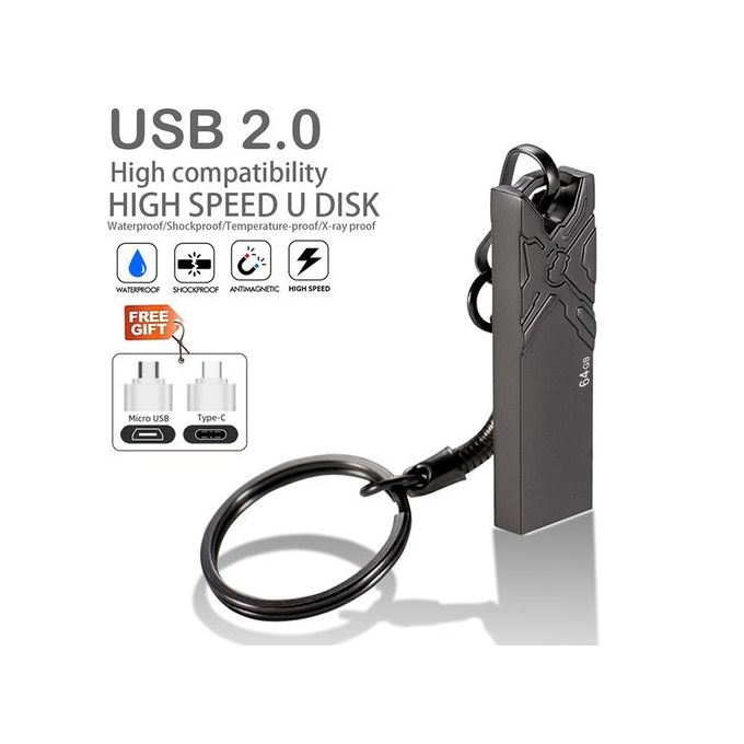 128GB Black Metal OTG USB Flash Drive with 3D Embossing