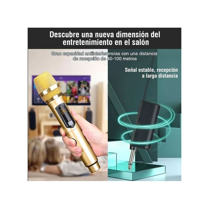 Bomge Cordless Dynamic Wireless Handheld Microphone with Dual Metal VHF