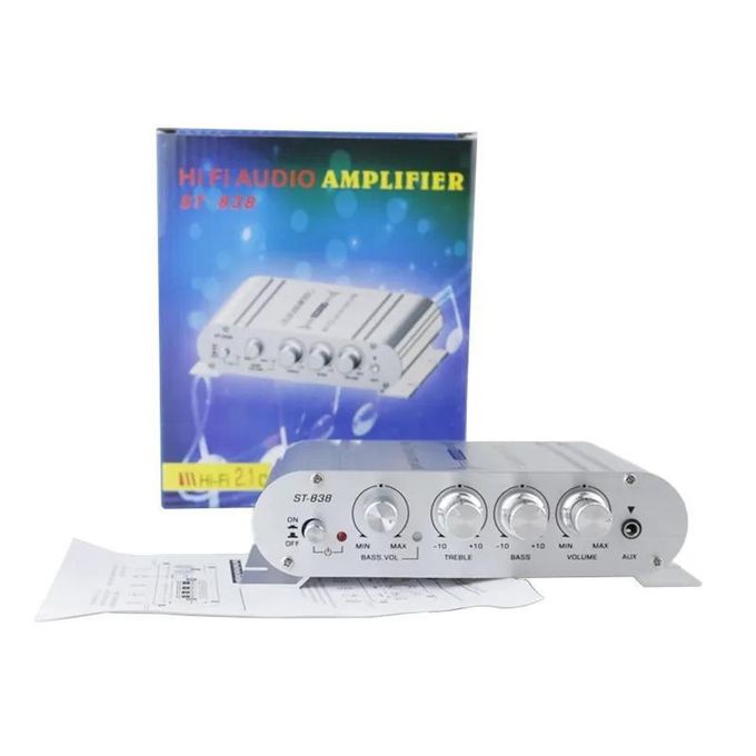 2.1CH Power Amplifier for Home, Car, and Meeting Theaters – 20W x 2 + 40W Sound Amplifier — product view 4
