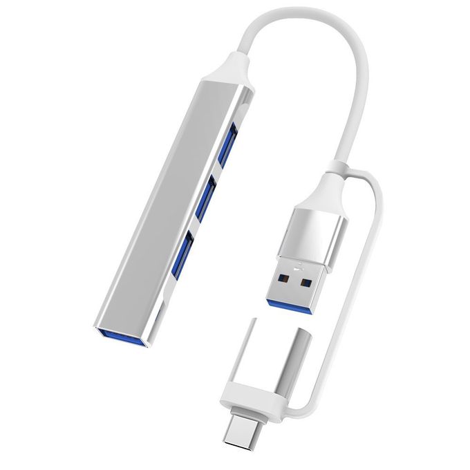 4-in-2 USB Hub with USB 3.0 and Type-C Adapter