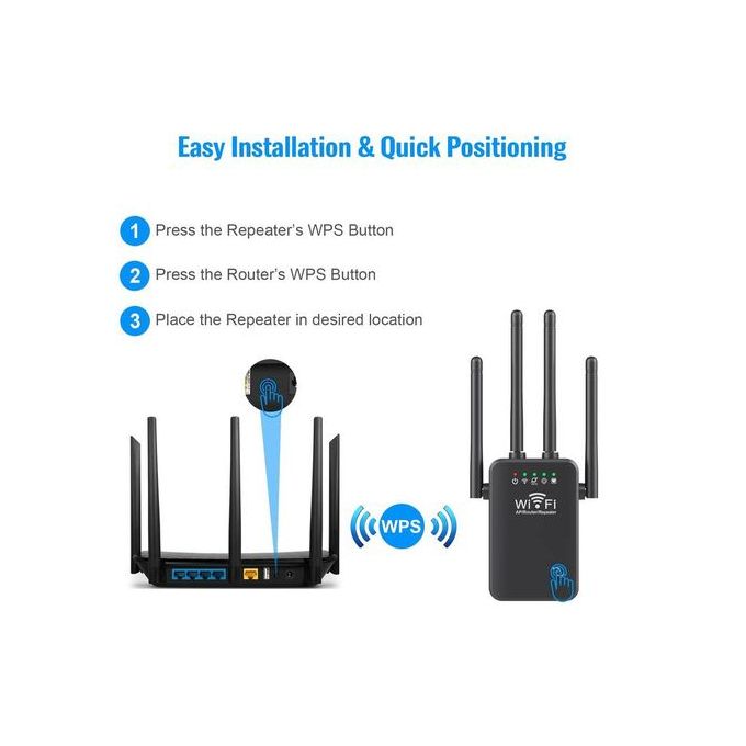 300Mbps 2.4G WiFi Range Extender – Signal Booster with Ethernet/LAN Port and 4 Antennas — product view 5