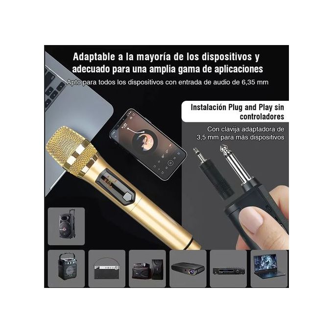 Bomge Cordless Dynamic Wireless Handheld Microphone with Dual Metal VHF