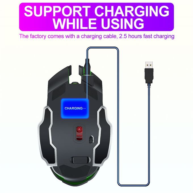 Wolf 6D 720H Rechargeable Gaming Mouse with Extended Battery Life in kumasi