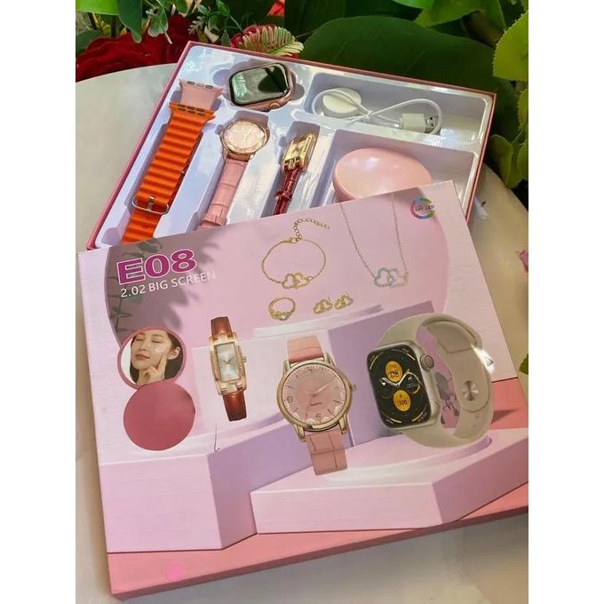 E08 2.02″ Large Display Smartwatch Gift Bundle with Stylish Jewelry – Includes Multiple Straps and Accessories — product view 2