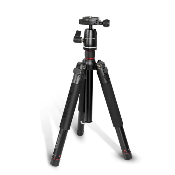 Promate 5-Section Aluminum Tripod for Travel Featuring Built-in Monopod