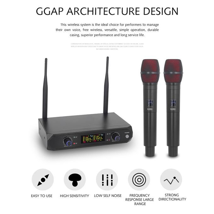 VHF UHF Wireless Microphone System Featuring 2 Handheld Mics in kumasi — product view 2