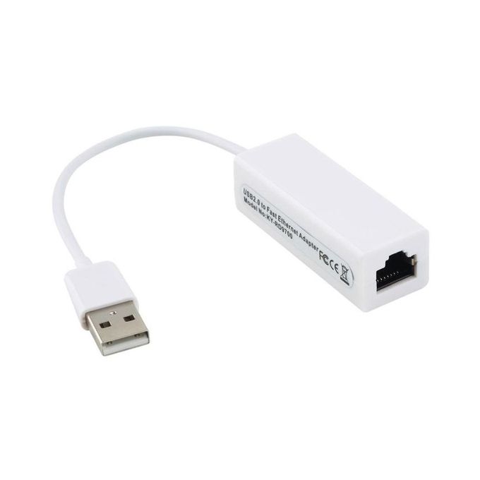 White USB to Ethernet LAN Adapter