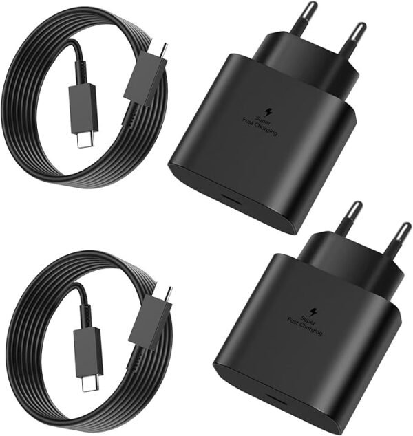 Buy 2er-Pack 25W USB C Ladegerät,Super Fast Charger mit 2M Ladekabel,Typ C Handy Netzteil Adapter für Samsung Galaxy S23S22S21 UltraS21+S20Note20S10S9, iPhone 15 ProiPad Pro, Huawei in Kumasi Adum