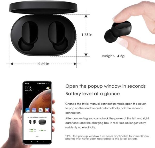 Buy Xiaomi Mi True Wireless Earbuds Basic 2, Airdots 2 Bluetooth Headphones, Wireless Bluetooth 5.0, Magnetic Charging Case (Global Version), Black in Kumasi Adum - Image 3