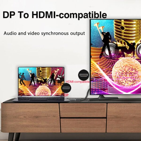 4K DisplayPort to HDMI-compatible Adapter Converter Display Port Male DP to Female HD TV Cable Adapter Video Audio For PC TV In Kumasi - Image 3