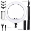 18 inches Portable Photography Ring Light LED with Tripod Stand 80W - Black - Image 3
