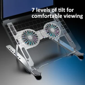 Aluminium Foldable Adjustable Laptop Stand and Cooling Pad - C9