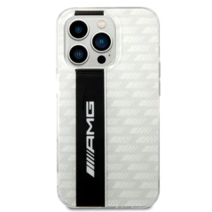 AMG Transparent Double Layer Case With Carbon Pattern II For iPhone 14 Pro - White