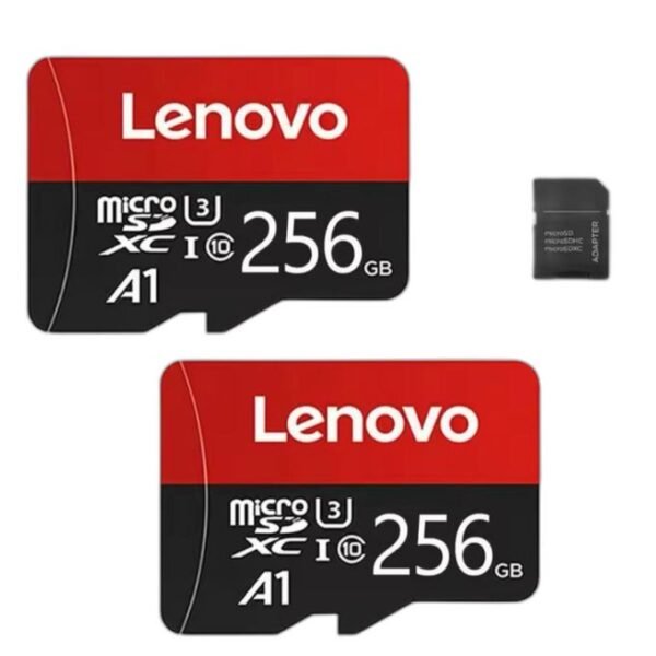 Lenovo 2 PCS Ultra MicroSDHC Memory Card - 256GB - Black/Red + FREE Adapter - Red/Black