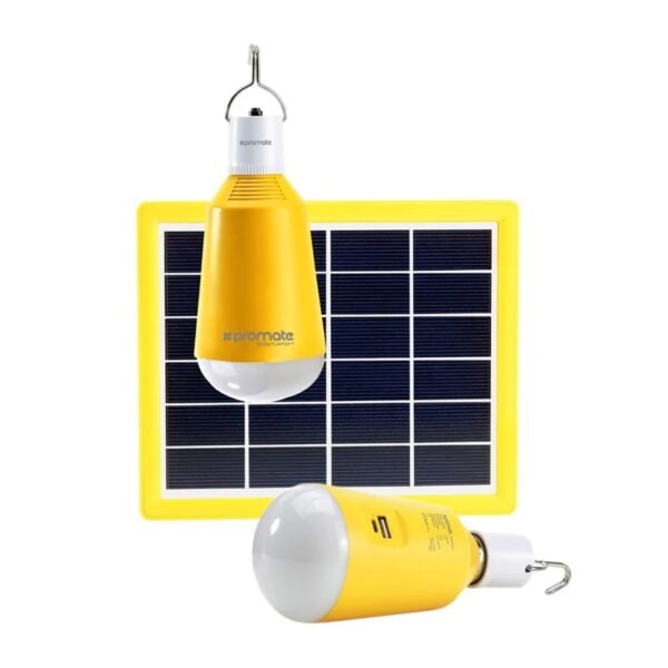 Super Bright LED Camping Lamp with Fast Charging Solar Panel & Built-in Power Bank