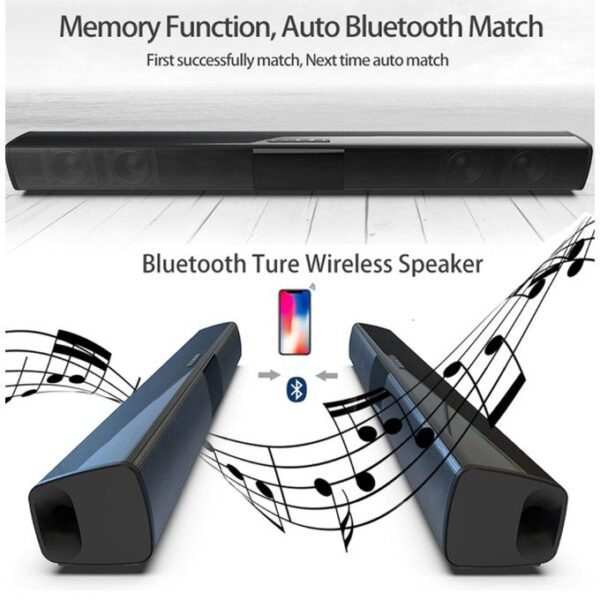 20W Bluetooth Soundbar Speaker with Enhanced Bass - Black  in kumasi