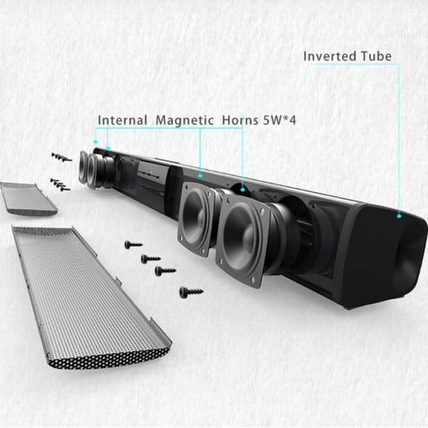 20W Bluetooth Soundbar Speaker with Enhanced Bass - Black  in kumasi