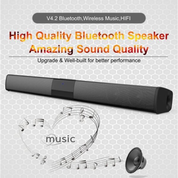 20W Bluetooth Soundbar Speaker with Enhanced Bass - Black  in kumasi
