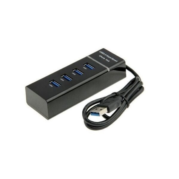 4-Port Black USB 3.0 Hub