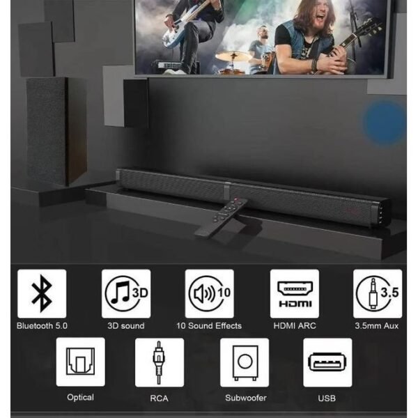 9000W - High-Power Professional Quality Subwoofer Soundbar - Black (UK Standard)  in kumasi