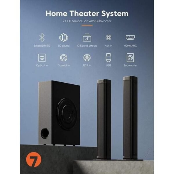 9500W 2025 - High-Performance Professional Bass Subwoofer Soundbar - Black (GERMAN STANDARD)  in kumasi