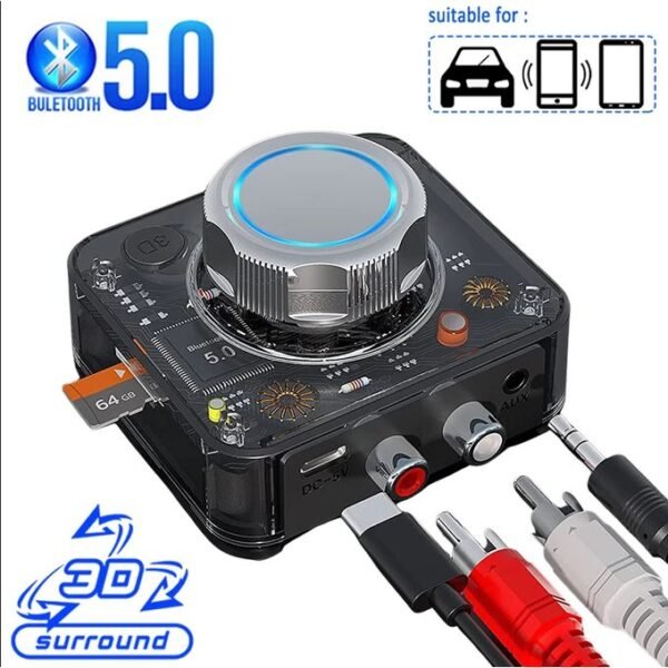 Black Wireless 3D Audio Receiver Adapter