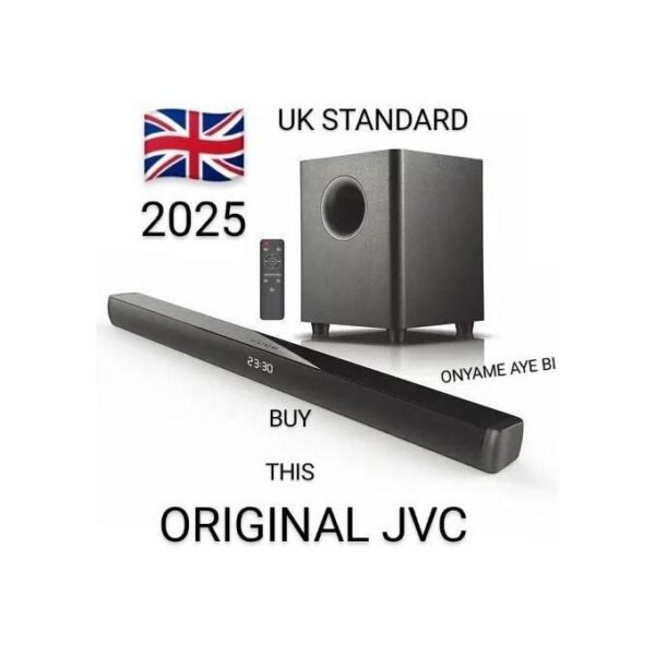 JVC 2025 Premium High-Quality Soundbar Subwoofer - Black, 2400W RMS - 8500W Peak Power