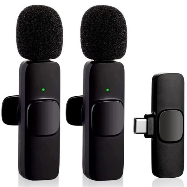 K9 Dual Wireless Lavalier Microphone for Android Type C - Black in kumasi