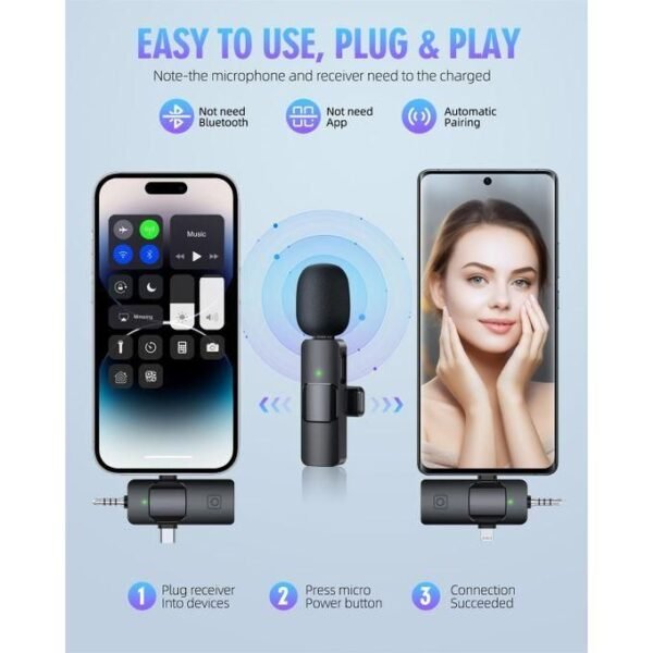 Type-C Wireless Lapel Microphone for iPhone, Android, and iPad in kumasi
