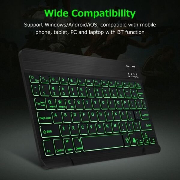10-Inch Ultra-Thin Rechargeable Wireless Bluetooth Keyboard with Mixed Lighting in kumasi
