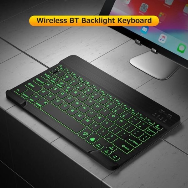 10-Inch Ultra-Thin Rechargeable Wireless Bluetooth Keyboard with Mixed Lighting in kumasi