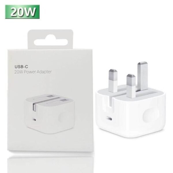 20W Three-Pin Fast Charger for iPhones - White