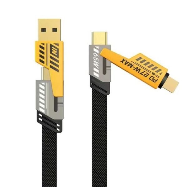65W Metal 4-in-1 Fast Charging Cable - PD Fast Charging Cable for Car (2 to 2)