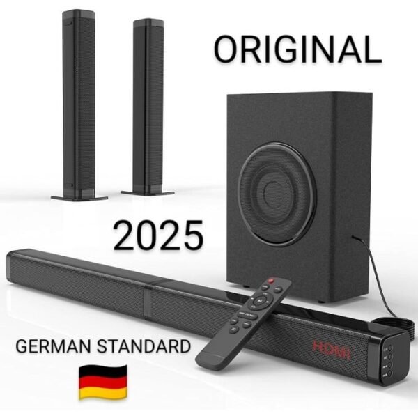 9500W High-Bass Professional Wireless Soundbar Subwoofer - Black (German Standard)