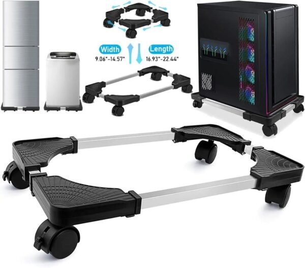 Buy CPU Stand for PC Desktop Rolling Dolly Deear Adjustable Mobility Multi Purpose Heat Protection Black in kumasi 1 - Image 2