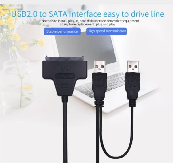 Usb 2.0 To 7 15 22pin Sata Adapter Cables External Power For 2.5'' Ssd Hdd Hard Disk Drive Converter In Kumasi - Image 4