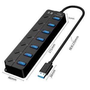 Buy USB HUB 7Ports 3.0 USB Adapter High Speed Data Transfer in Kumasi ab